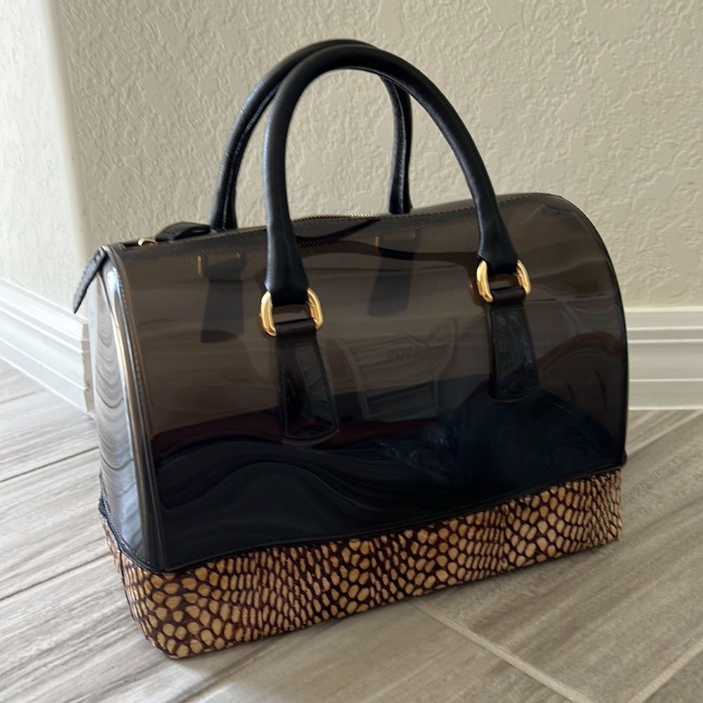 Furla leopard print leather bottom candy jelly bag - Picture 3 of 10